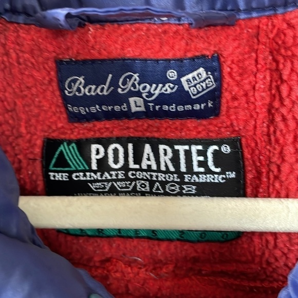 Bad Boys PolarTec vintage half-snap fleece, orange and green, size mens Large - Picture 2 of 3
